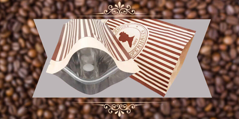 brown kraft paper ziplock aluminum foil stand up coffee pouches with valve